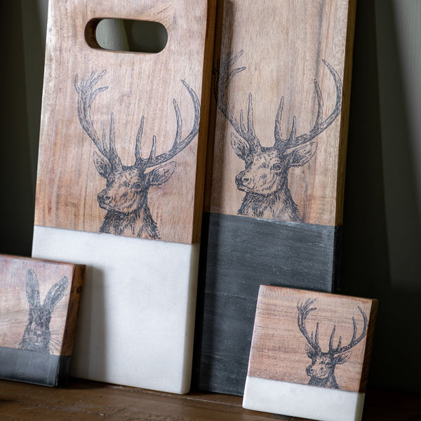 Stag Board Small White Marble