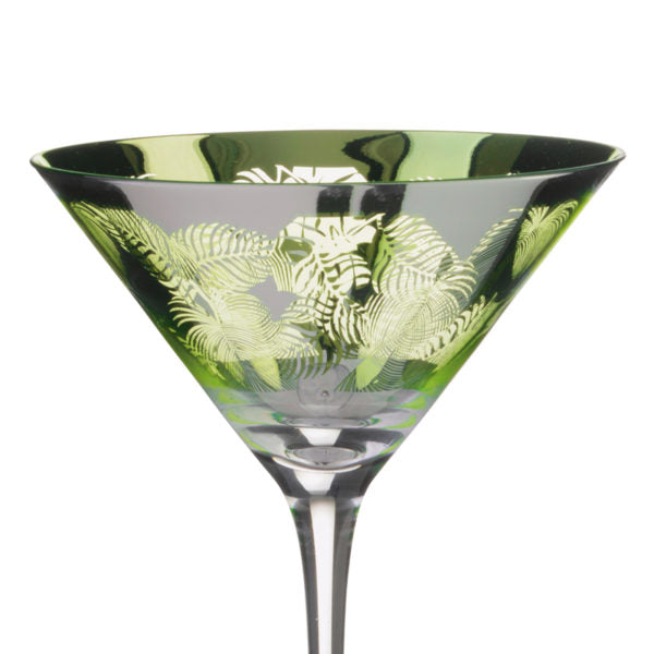 Set of 2 Tropical Leaves Cocktail Glasses