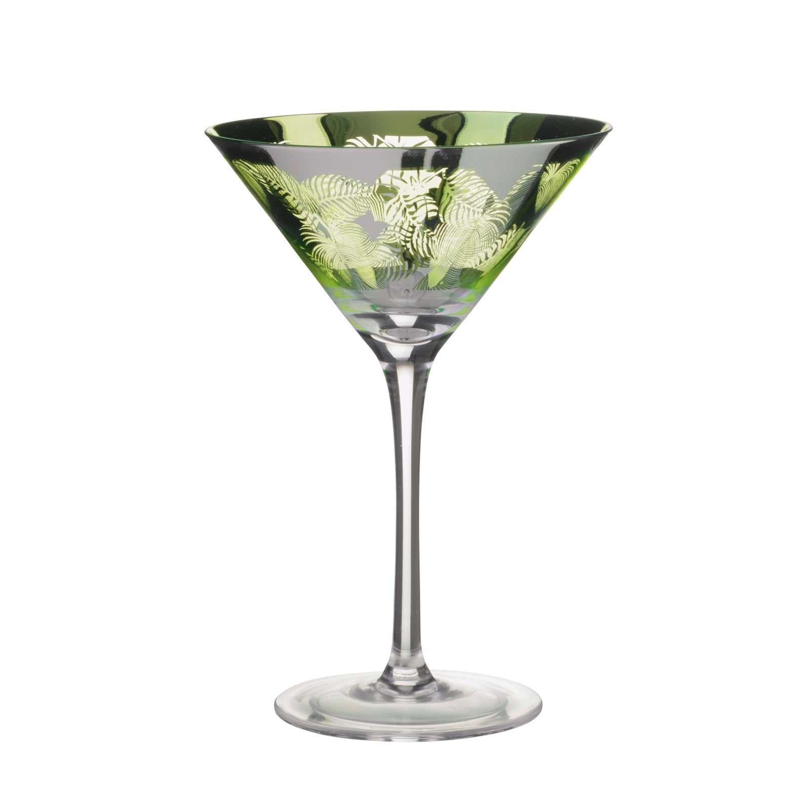 Set of 2 Tropical Leaves Cocktail Glasses