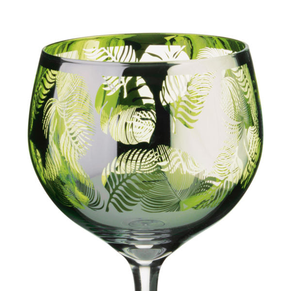 Set of 2 Tropical Leaves Gin Glasses