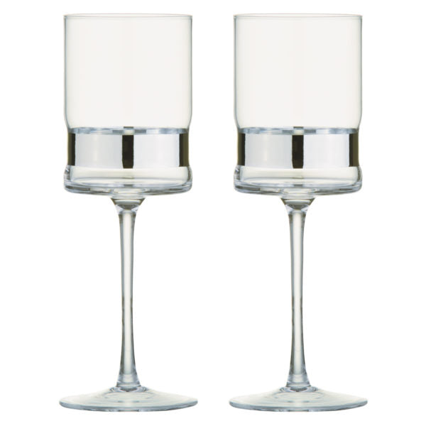 Set of 2 SoHo Wine Glasses Silver