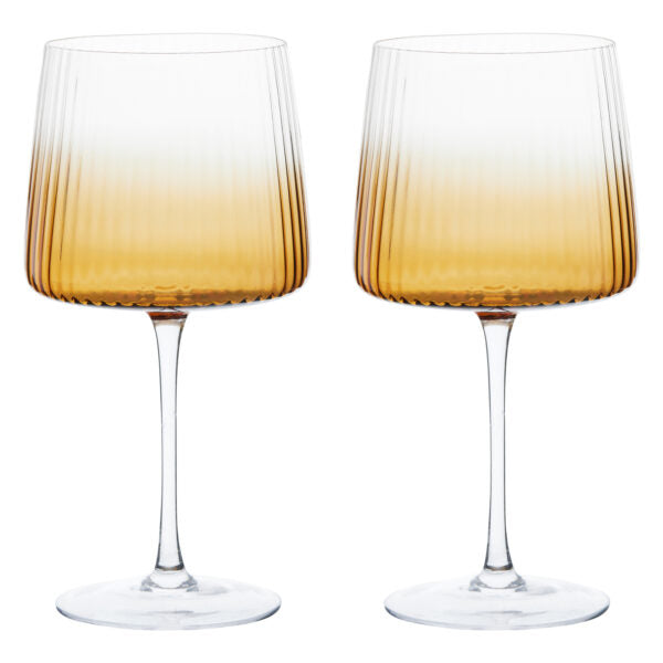 Set of 2 Empire Gin Glasses Amber