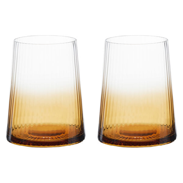 Set of 2 Empire DOF Tumblers Amber