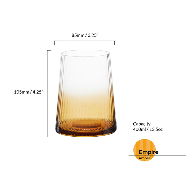 Set of 2 Empire DOF Tumblers Amber