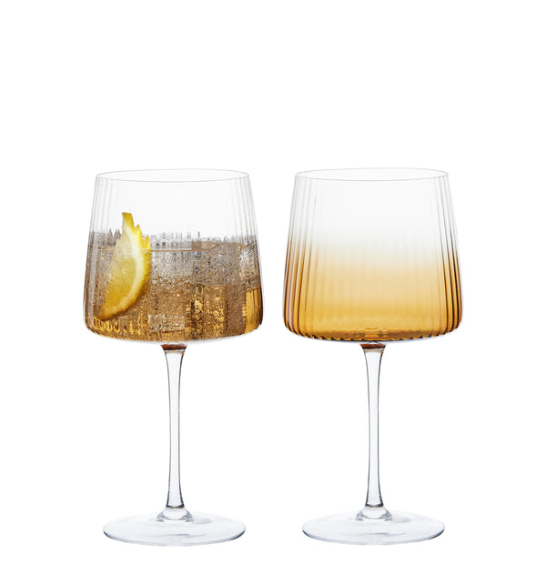 Set of 2 Empire Gin Glasses Amber