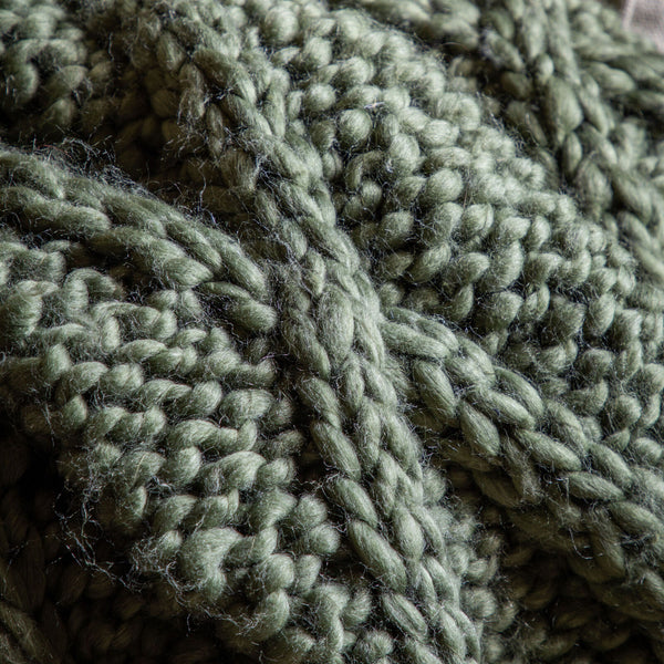 Cable Knit Diamond Throw Olive