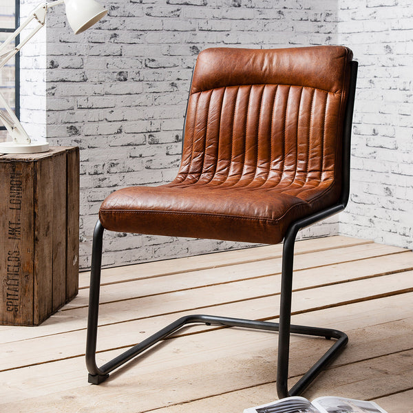 Athena Leather Chair Brown