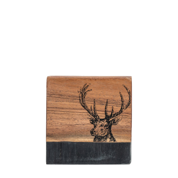 Stag Coasters Black Marble (Set of 4)