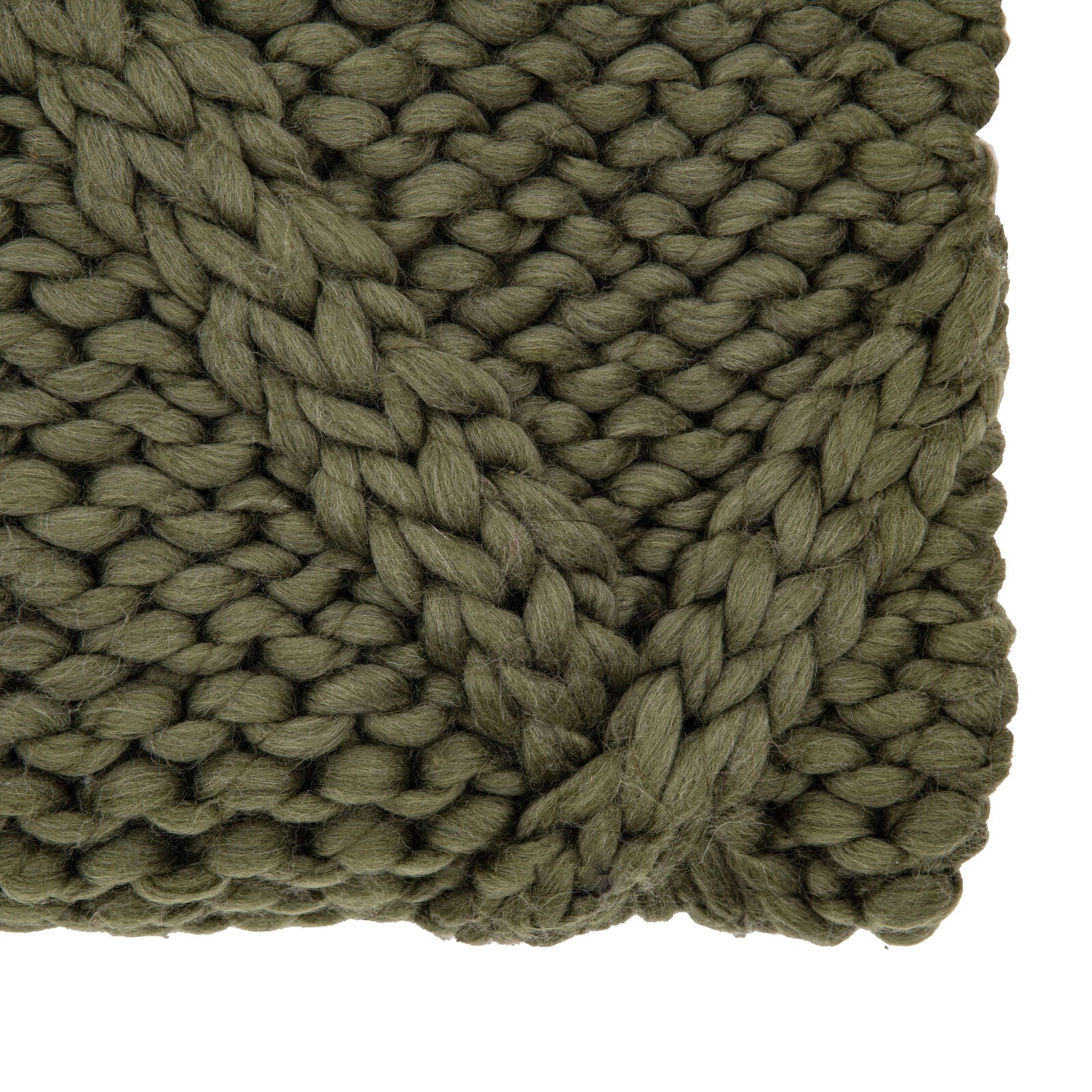 Cable Knit Diamond Throw Olive