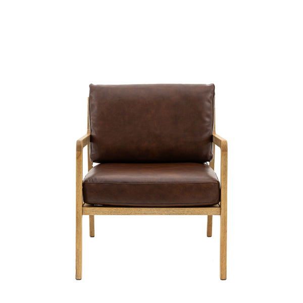 Aubrey Armchair Brown Leather