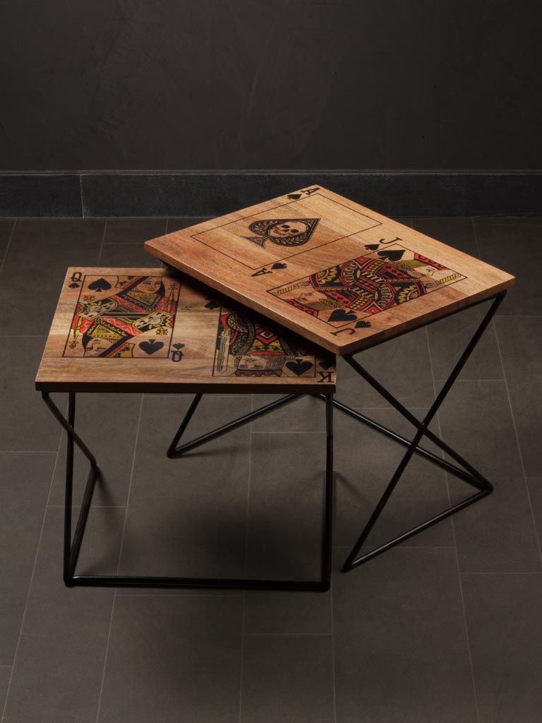 Set of 2 Card Game Nesting Tables