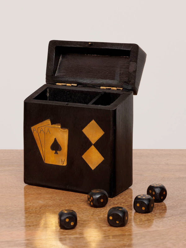 Wooden Card & Dice Box