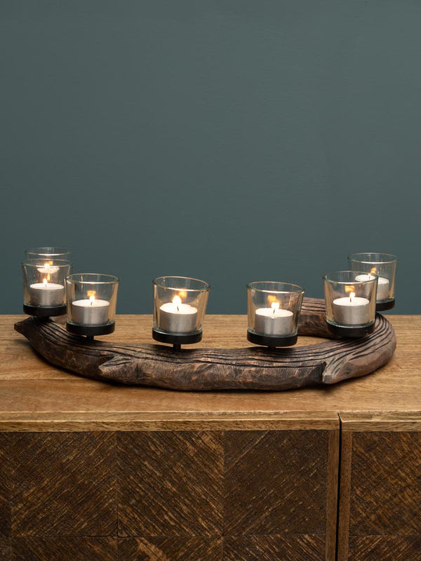 Rounded Log Tealight Holder