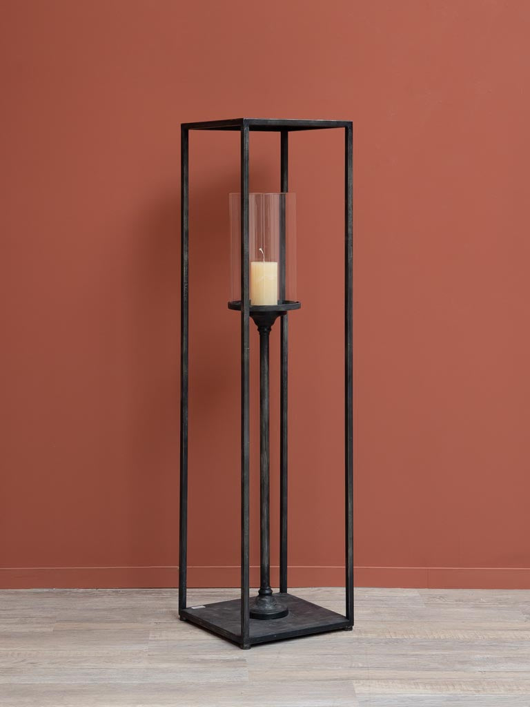 Tall Candleholder in Metal Frame