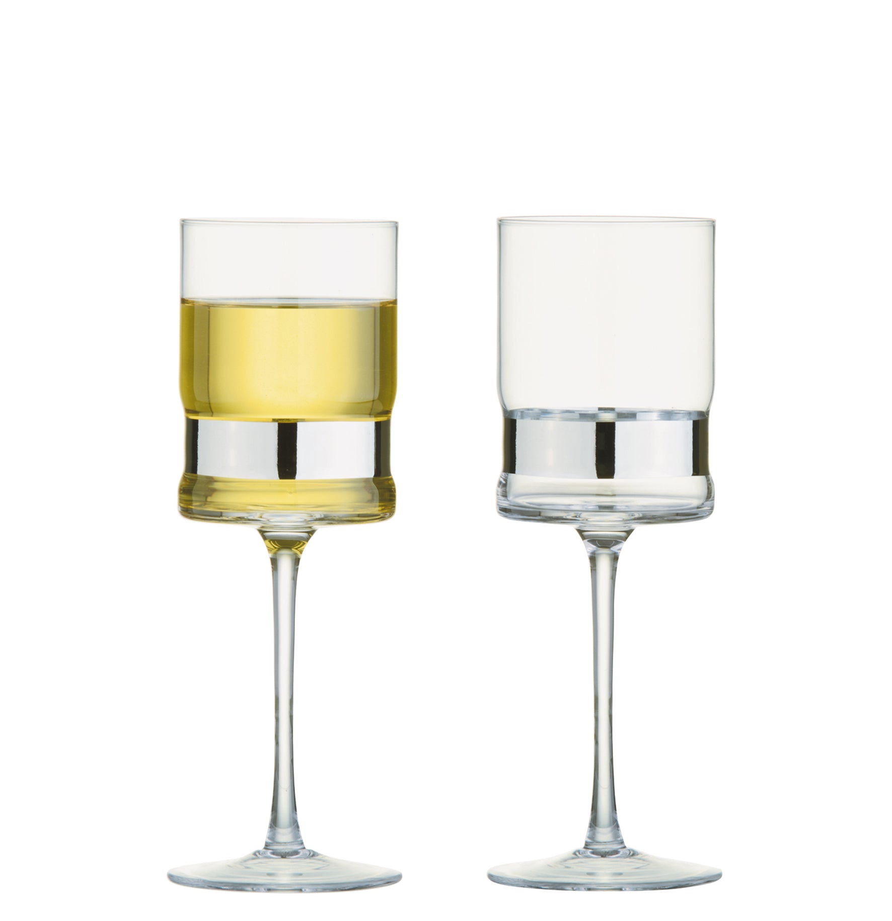 Set of 2 SoHo Wine Glasses Silver