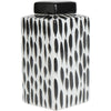 Black and White Striped Square Jar Large 30cm