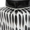 Black and White Striped Square Jar Small 20cm