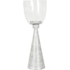 Chalk White Iron and Hammered Glass Hurricane Large 45cm